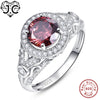 Women Wedding Fine Jewelry Bridal Accessories Spessartine Garnet & Blue Topaz Solid 925 Sterling Silver Ring Size 6 7 8 9