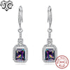 for Women Fine Jewelry Earrings Rainbow Mystique Girls White Topaz Solid 925 Sterling Silver Earrings