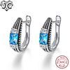 for Women Solitaire Party Spessartine Garnet & Blue Topaz Genuine Solid 925 Sterling Silver Earrings Fine Jewelry Earrings