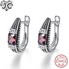 for Women Solitaire Party Spessartine Garnet & Blue Topaz Genuine Solid 925 Sterling Silver Earrings Fine Jewelry Earrings