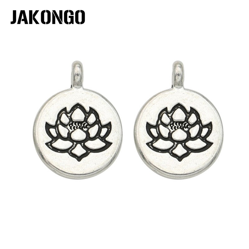 JAKONGO-Antique-Silver-Plated-Lotus-Flower-Buddha-Charms-for-Jewelry-Making-Bracelet-Accessories-Jewelry-Findings-10PCS