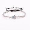JARAVVI High Quality  Stainless Steel Beads  CZ Blue Hand Arrow Charm Women Men Bracelet Bangle Jewelry Gift