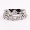 JARAVVI High Quality  Stainless Steel Beads  CZ Blue Hand Arrow Charm Women Men Bracelet Bangle Jewelry Gift