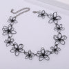 JAVRICK Flower Necklace Short Choker Floral Black Jewelry Women Clavicle Chain Statement