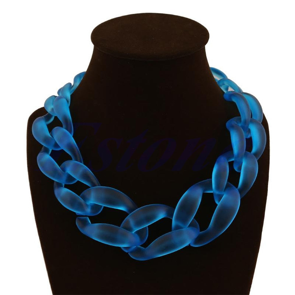 JAVRICK Lackingone Acrylic Collar Chunky Choker Statement Bib Chain Necklace Pendants  5 Color