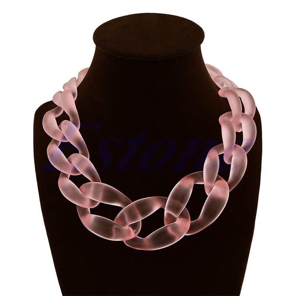 JAVRICK Lackingone Acrylic Collar Chunky Choker Statement Bib Chain Necklace Pendants  5 Color