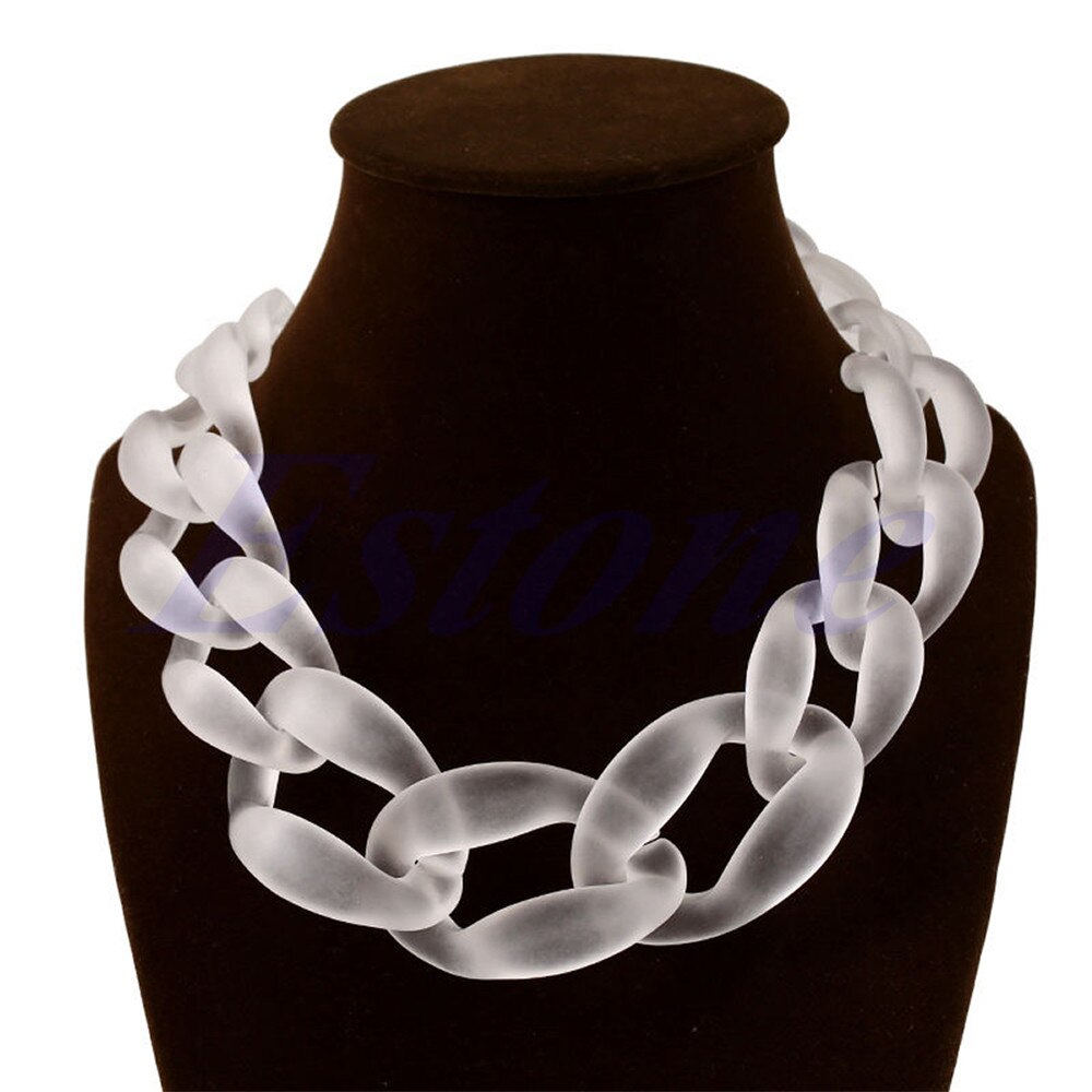 JAVRICK Lackingone Acrylic Collar Chunky Choker Statement Bib Chain Necklace Pendants  5 Color