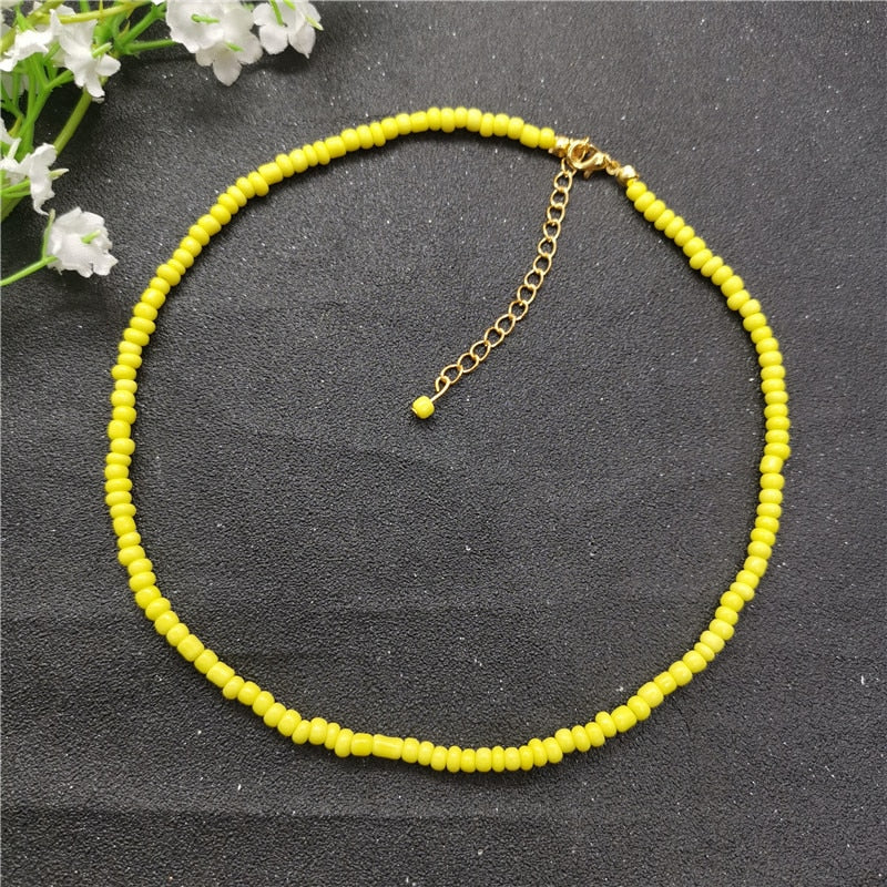 JCYMONG 13 Color 4mm Beads Necklace For Women collares de moda 2022 Strand Long Necklace collier Bohemian PartyJewelry