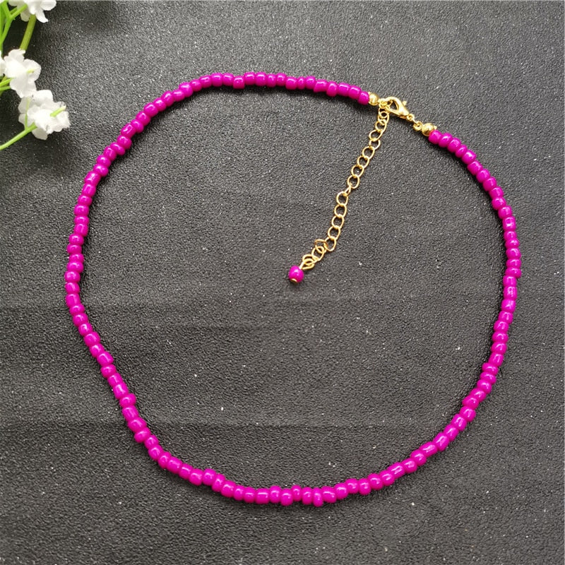JCYMONG 13 Color 4mm Beads Necklace For Women collares de moda 2022 Strand Long Necklace collier Bohemian PartyJewelry