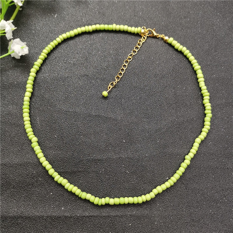 JCYMONG 13 Color 4mm Beads Necklace For Women collares de moda 2022 Strand Long Necklace collier Bohemian PartyJewelry