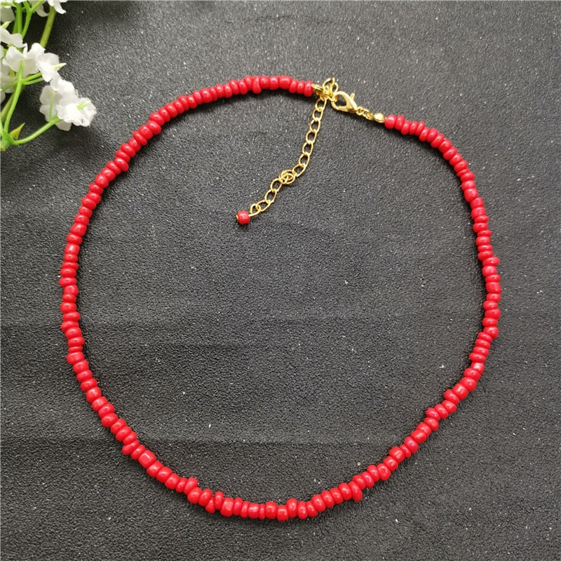 JCYMONG 13 Color 4mm Beads Necklace For Women collares de moda 2022 Strand Long Necklace collier Bohemian PartyJewelry