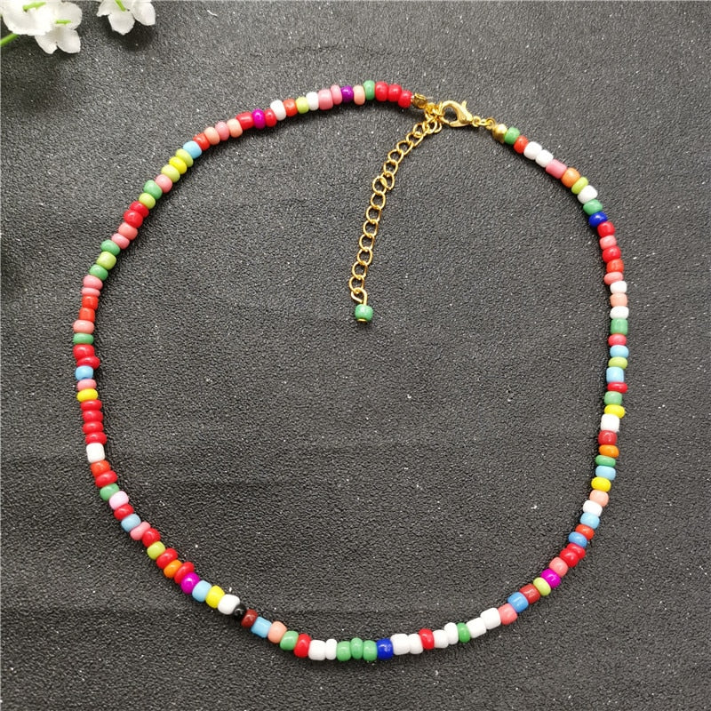 JCYMONG 13 Color 4mm Beads Necklace For Women collares de moda 2022 Strand Long Necklace collier Bohemian PartyJewelry