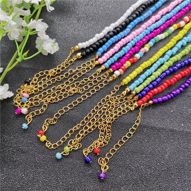 JCYMONG 13 Color 4mm Beads Necklace For Women collares de moda 2022 Strand Long Necklace collier Bohemian PartyJewelry