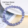 JD Women  Smooth White Opal Moon Stone Bracelet Stretch Cord Elastic Colorful Cat Eyes Stone Expandable Rope Jewelry