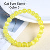 JD Women  Smooth White Opal Moon Stone Bracelet Stretch Cord Elastic Colorful Cat Eyes Stone Expandable Rope Jewelry