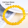 JD Women  Smooth White Opal Moon Stone Bracelet Stretch Cord Elastic Colorful Cat Eyes Stone Expandable Rope Jewelry