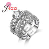 Charming Shiny 925 Sterling Silver Wedding 2 Rings Set For Couple Exquisite CZ Crystal Engagement Anniversary Jewelry