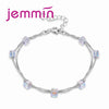 Classic Chain Geometric Pattern Bracelet for Women's Birthd Gift Anniversary Jewelry 925 Sterling Silver and CZ