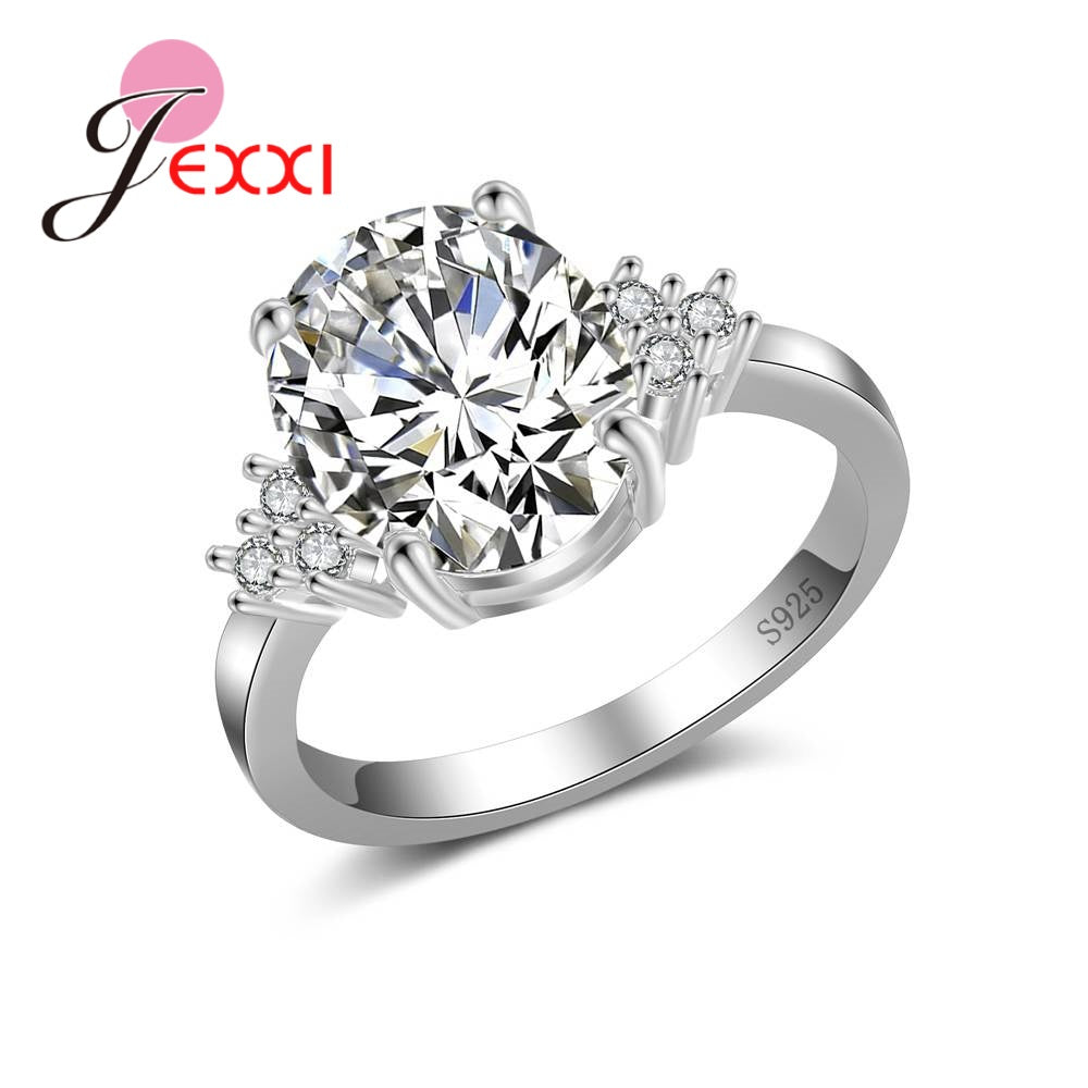 Cubic Zirconia New Arrival Modern Charming Luxury 925 Sterling Silver Rings Romantic Women Wedding Jewelry