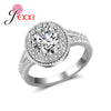 Cubic Zirconia New Trendy Round Luxury 925 Sterling Silver Rings Hot Sale Big Promotions Romantic Women Wedding Jewelry