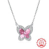 Exquisite Hard Cubic Zirconia Crystal New Popular 925 Sterling Elegance Butterfly Pendant Necklace For Women Girlfriend