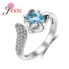 Fashion Fox Open Ring With shiny CZ Charm 925 Sterling Silver Women Appointment Jewelry Romantic Gift High Quality