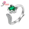 Fashion Fox Open Ring With shiny CZ Charm 925 Sterling Silver Women Appointment Jewelry Romantic Gift High Quality