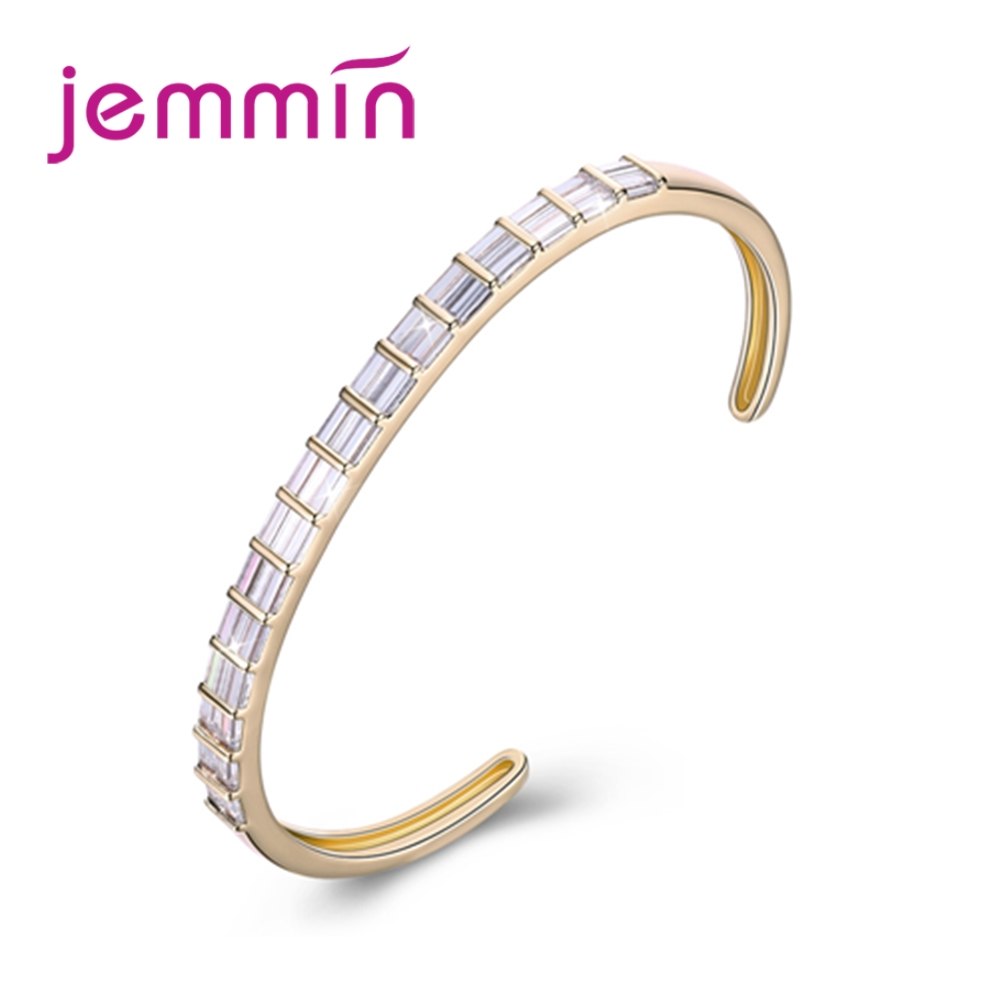 Fashion Glittering Wholesale Price Design Gold Different Color Cubic Zirconia Bracelet For Women Wedding Jewelry