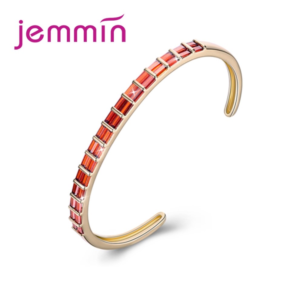 Fashion Glittering Wholesale Price Design Gold Different Color Cubic Zirconia Bracelet For Women Wedding Jewelry