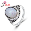 Fire Round Shape Opal Ring for Women Anniversary Appointment Statement Jewelry High Quality Mother Birthd Gift Popular