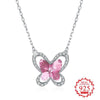 Loverly Trendy Butterfly Shape Austrian Crystal Pendant Necklace 925 Sterling Silver Romantic Gift For Mother/Lover