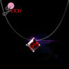 Popular Pendant Necklace 925 Sterling Silver Interface Transparent Rope 8 Colors Clear Cubic Zirconia Women Best Gift