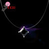 Popular Pendant Necklace 925 Sterling Silver Interface Transparent Rope 8 Colors Clear Cubic Zirconia Women Best Gift