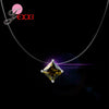 Popular Pendant Necklace 925 Sterling Silver Interface Transparent Rope 8 Colors Clear Cubic Zirconia Women Best Gift