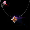 Popular Pendant Necklace 925 Sterling Silver Interface Transparent Rope 8 Colors Clear Cubic Zirconia Women Best Gift