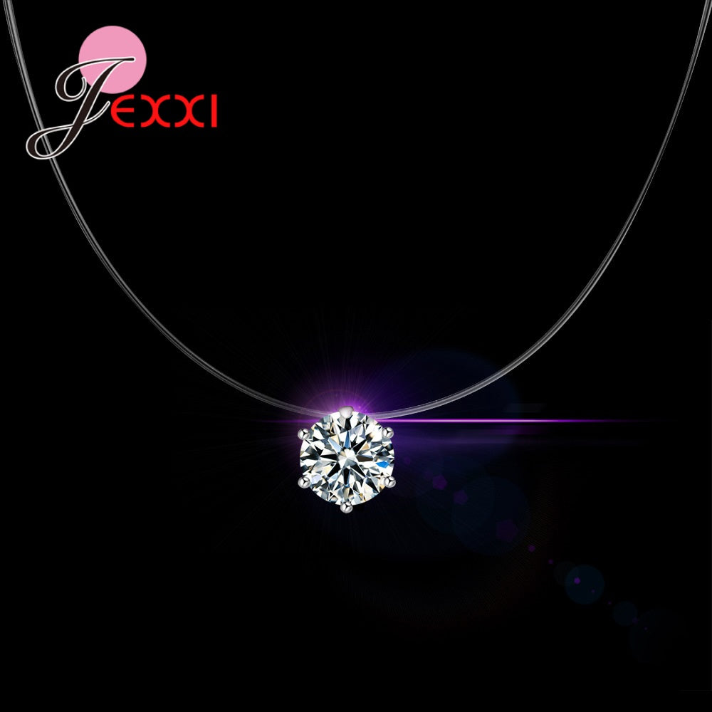 Transparent Rope Pendant Necklace 8 Colors Clear Cubic Zirconia 925 Sterling Silver Interface Popular Factory Price