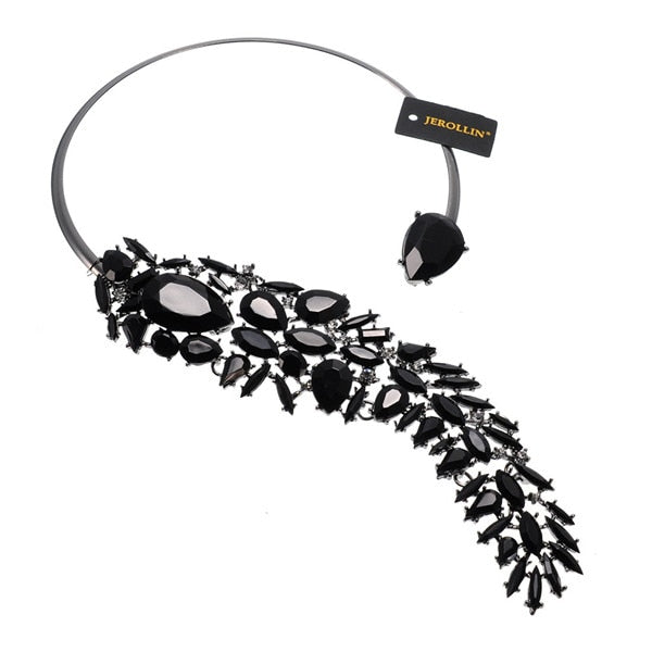 6 Colors Fashion Jewelry Chain Crystal Collar Choker Charm Statement Crystal Pendant Bib Necklace