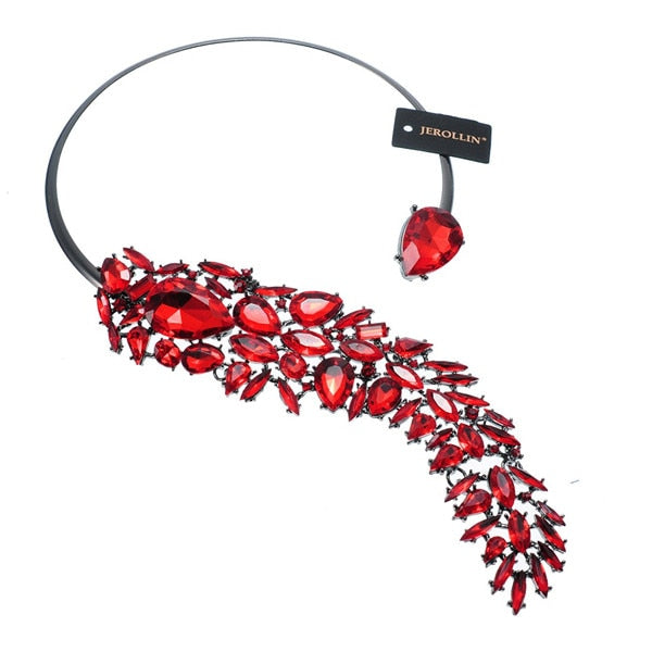 6 Colors Fashion Jewelry Chain Crystal Collar Choker Charm Statement Crystal Pendant Bib Necklace
