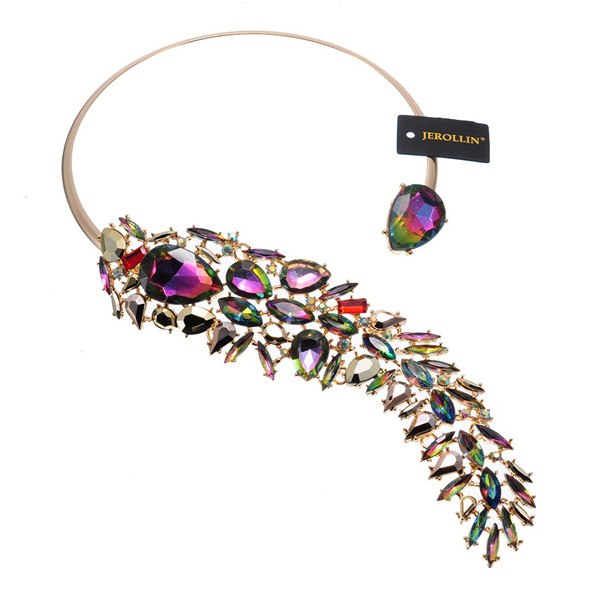 6 Colors Fashion Jewelry Chain Crystal Collar Choker Charm Statement Crystal Pendant Bib Necklace