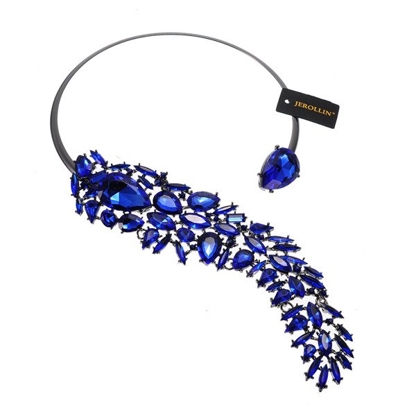 6 Colors Fashion Jewelry Chain Crystal Collar Choker Charm Statement Crystal Pendant Bib Necklace
