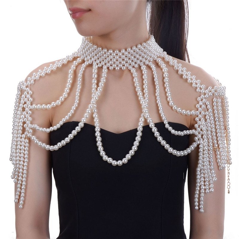 8 Colors Fashion Chunky Statement Necklace For Women Neckcklace Bib Collar Choker Handmade Pearl Necklace Maxi Jewelry