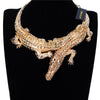 Big Crocodile Necklaces Inl Full Rhinestones Women Big Choker Statement Jewelry Bib Collar Maxi Necklace