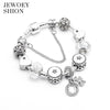 Elegant Jewelry Gift Fashion Glamour Hot Rose Gold Flower Pendant Bracelet Pandora charm bracelet for women