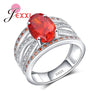 100% Wide Band 925 Sterling Silver Wedding Engagement Rings Sparkling Oval Stone Jewelry for Women Party Accessories