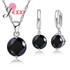 8 Colors 925 Sterling Silver Pendant Earrings Necklace Set Women Wholesale Shinning CZ Crystal African Jewelry Sets