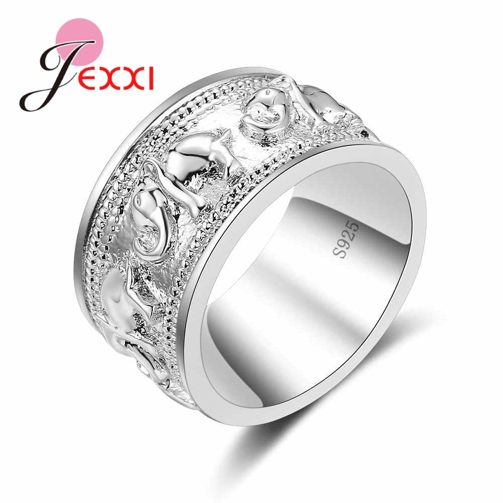 925 Sterling Silver Rings For Women Man Elephant Silver Ring For Girl 2020 Fashion Accessory Wedding Party Ring For Lover