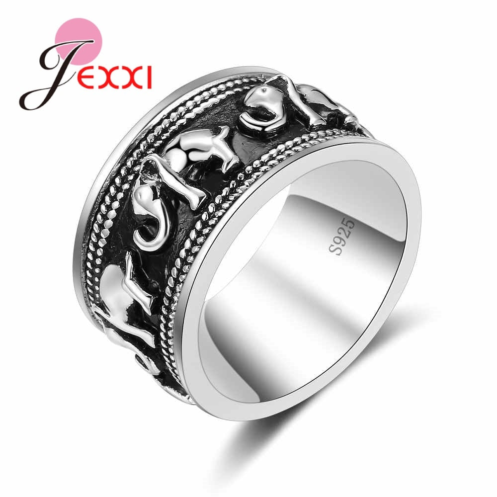 925 Sterling Silver Rings For Women Man Elephant Silver Ring For Girl 2020 Fashion Accessory Wedding Party Ring For Lover