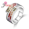 Beautiful Rainbow Design Colorful Ring For Women/Girls 925 Sterling Silver Fashion Jewelry Pretty Gift For Girl/Children