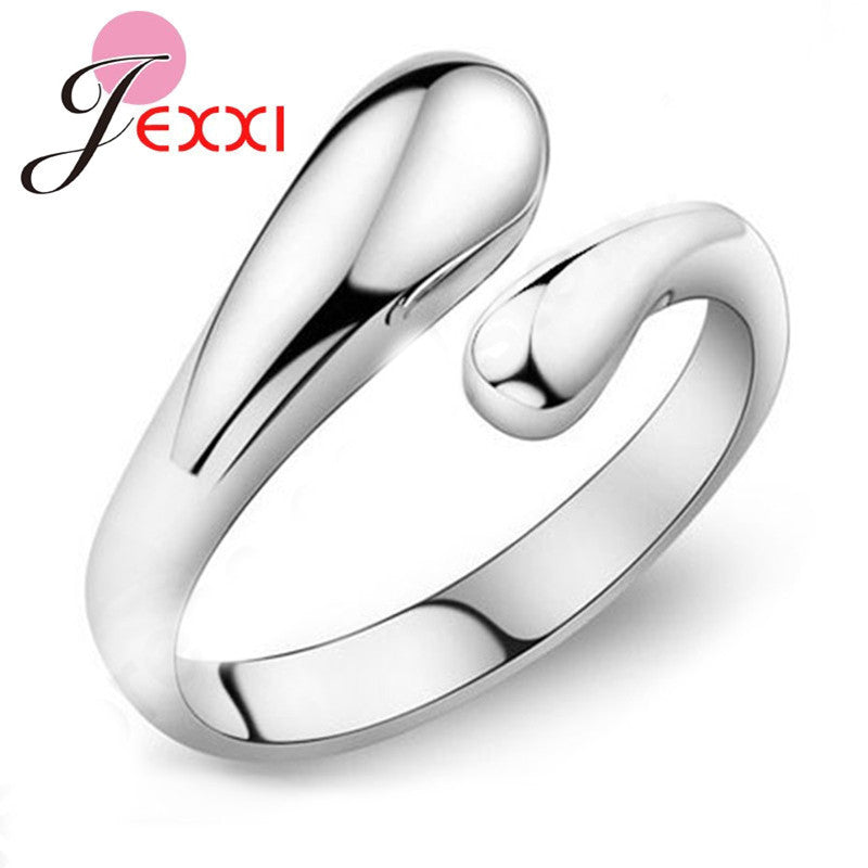 Fashion Woman Jewelry Genuine 925 Sterling Silver Smooth Figure Rings Adjustable Factory Price Big Promotion!!