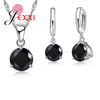 New 2020 Crystal Necklaces Set 8 Colors 925 Sterling Silver Pendants Stud Earring Sets Women Cubic Zircon Jewelry